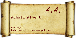 Achatz Albert névjegykártya