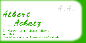 albert achatz business card
